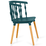 Пластиковый стул на ножках из массива бука Ferret Spiral Green варинант исполнения - 3 | Loft Concept в Челябинске