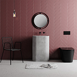 Настенное зеркало круглой формы в черной металлической раме BUBBLE MIRROR BLACK варинант исполнения - 1 | Loft Concept в Челябинске