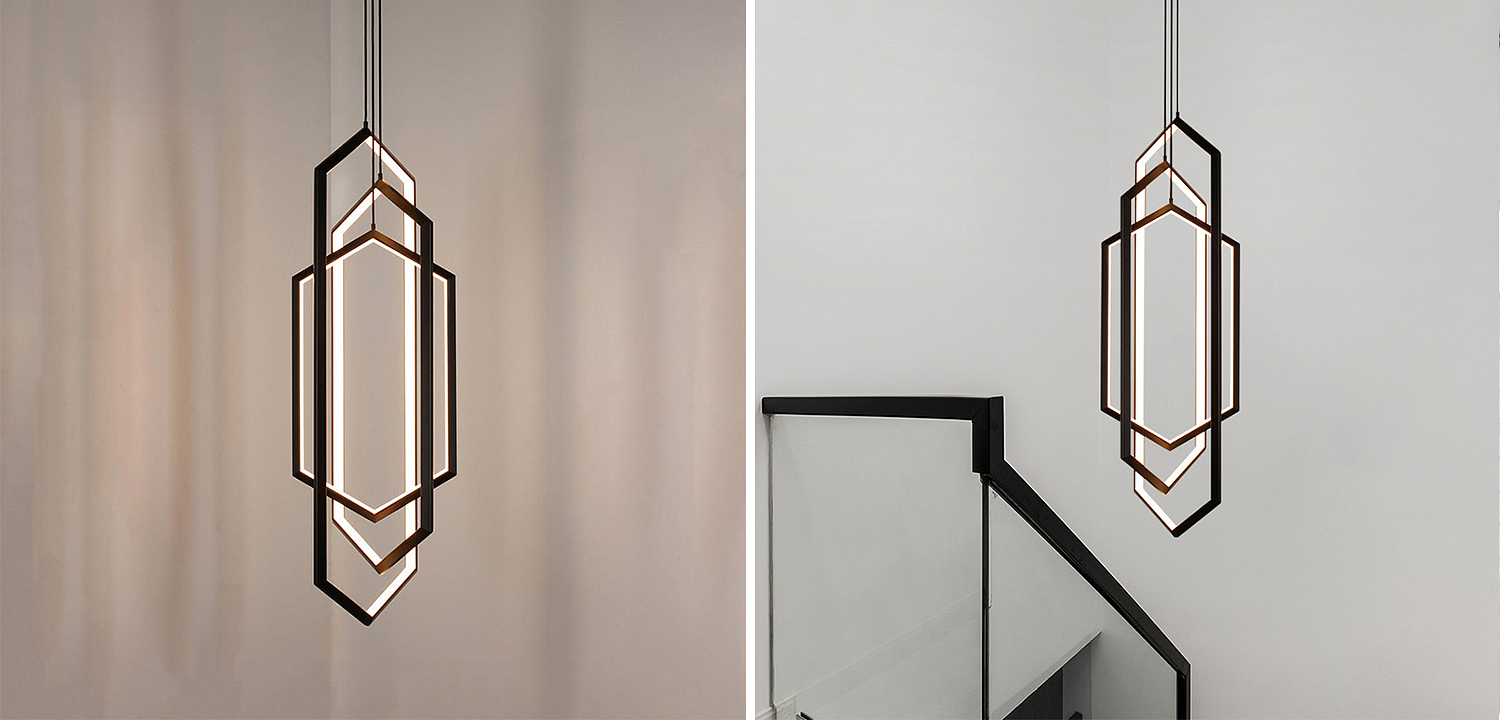 Дизайнерский Подвесной Светильник ORBIS Hexagon Geometric Modern Chandelier Studio Endo Black Дизайнерский Подвесной Светильник ORBIS Hexagon Geometric Modern Chandelier Studio Endo Black - Loft-Concept в Челябинске