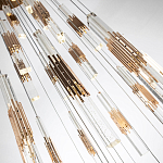 Люстра с прямоугольными плафонами из хрусталя Esme Rectangular Crystal Gold Chandelier варинант исполнения - 3 | Loft Concept в Челябинске