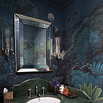 Обои ручная роспись Phuljhari Original colourway on Empire Blue dyed silk варинант исполнения - 1 | Loft Concept в Челябинске