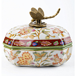 Фарфоровая шкатулка с бронзовой стрекозой Eden Garden варинант исполнения - 2 | Loft Concept в Челябинске