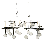 Люстра подвесная с 8-ю лампами и стеклянными круглыми подвесками Currey & Company варинант исполнения - 1 | Loft Concept в Челябинске