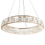 Кольцевая люстра с декором из мрамора и хрусталя Dione Ring Marble Crystal Chandelier варинант исполнения - 1 | Loft Concept в Челябинске