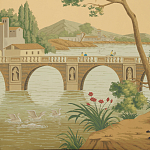 Обои ручная роспись Views of Italy Crepuscule варинант исполнения - 2 | Loft Concept в Челябинске