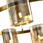 Люстра светодиодная с 8-ю цилиндрическими плафонами янтарного цвета из стекла и стали Andrea Сhandelier Amber варинант исполнения - 4 | Loft Concept в Челябинске