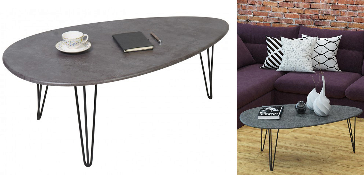 Кофейный стол Dorian Coffee Table gray Кофейный стол Dorian Coffee Table gray - Loft-Concept в Челябинске