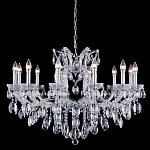 Люстра подвесная с 12-ю лампочками и прозрачными хрустальными подвесками на хромированном основании Crystal lamps варинант исполнения - 1 | Loft Concept в Челябинске