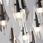 Люстра каскадная с 12-ю рельефными прозрачными плафонами Glass Pod  варинант исполнения - 6 | Loft Concept в Челябинске