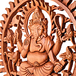 Панно из дерева круглое Ганеша Panel With Animals варинант исполнения - 2 | Loft Concept в Челябинске