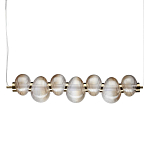 Подвесной светильник линейный с 7-ю рифлеными стеклянными шарами Marcelh Light варинант исполнения - 1 | Loft Concept в Челябинске