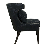 Полукресло с мягкой обивкой из жаккарда на 4-х ножках из массива березы Baroque Armchair black варинант исполнения - 1 | Loft Concept в Челябинске