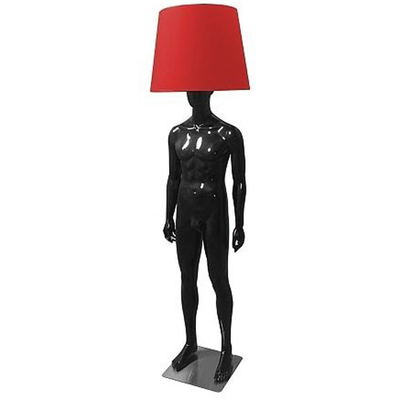 Лампа MALE MANNEQUIN LAMP с абажуром открытый позинг Глянцевый черный Черный матовый Глянцевый белый Белый матовый Серый матовый Золотой Красный Шампань в Челябинске | Loft Concept 