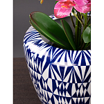 Кашпо с орнаментом в сочетании белого и синего цвета Artistic Flowerpot варинант исполнения - 2 | Loft Concept в Челябинске