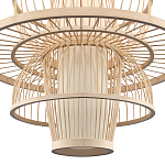 Подвесной светильник фигурный из деревянных прутьев с плафоном из натуральной ткани Light Inside the Cell варинант исполнения - 5 | Loft Concept в Челябинске
