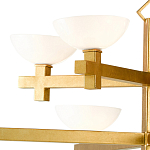 Люстра золотая с 8-ю молочными плафонами в виде чаши Tiers of Clear Lines варинант исполнения - 2 | Loft Concept в Челябинске