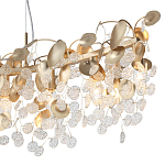 Люстра линейная с подвесками в форме монеток и золотистыми круглыми элементами из металла в виде лепестков FAIRYTREE Light варинант исполнения - 5 | Loft Concept в Челябинске