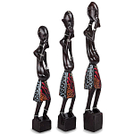 Комплект из трёх деревянных статуэток в виде аборигенов Three Aborigines Figurines варинант исполнения - 1 | Loft Concept в Челябинске