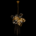 Люстра подвесная со стеклянными плафонами из дымчатого и золотистого с шестью вертикальными подвесками Gilded Mirage  варинант исполнения - 3 | Loft Concept в Челябинске