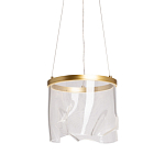 Подвесной светильник цилиндрической формы с прозрачным волнистым плафоном Wave Line варинант исполнения - 1 | Loft Concept в Челябинске