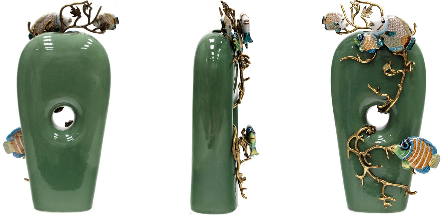 Ваза Colored Fish Vase green Ваза Colored Fish Vase green - Loft-Concept в Челябинске