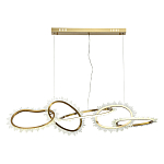 Люстра подвесная с 5-ю асимметричными кольцами и декоративными элементами в виде кристаллов Ring Horizontal варинант исполнения - 1 | Loft Concept в Челябинске