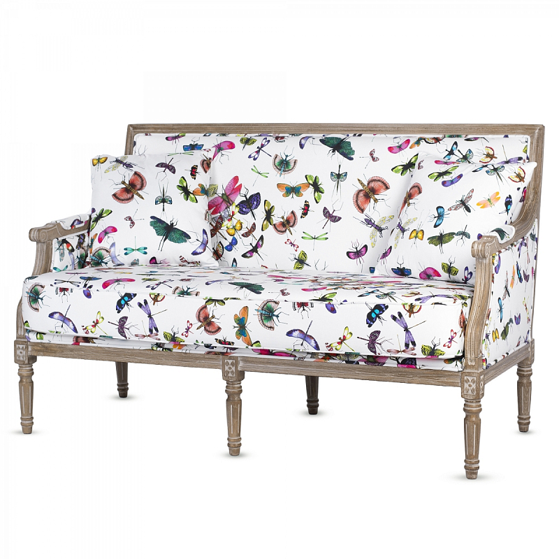 Диван Mariposa Sofa Белый Мульти Коричневый Диван Mariposa Sofa Белый Мульти Коричневый в Челябинске | Loft Concept