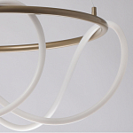 Люстра подвесная круглая золотого цвета с белыми изогнутыми световыми линиями Luke Lampco Tracer Lamp варинант исполнения - 4 | Loft Concept в Челябинске