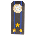 Часы погон подарочные настольные Авиация ВМФ из натурального камня Змеевик Military Clock варинант исполнения - 13 | Loft Concept в Челябинске