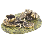 Подсвечник из бронзы и натурального камня змеевик Stone Candlestick варинант исполнения - 2 | Loft Concept в Челябинске