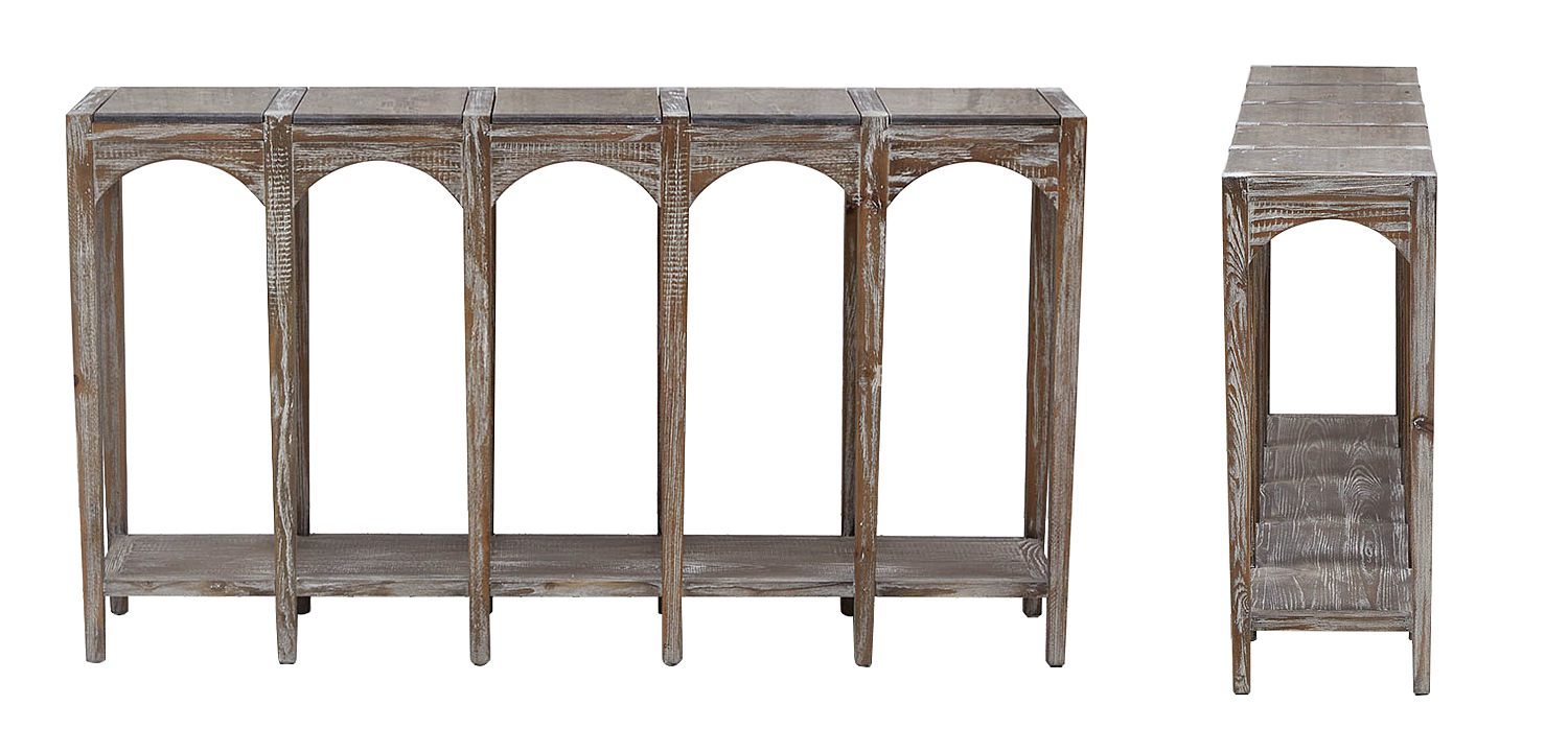 Деревянная консоль с каменной столешницей Beata Wood Console Деревянная консоль с каменной столешницей Beata Wood Console - Loft-Concept в Челябинске