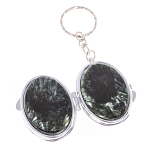 Зеркало брелок карманное двухстороннее из натурального камня Серафинит Stone Mirrors варинант исполнения - 2 | Loft Concept в Челябинске