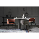 Стул полукруглый мягкий с буклированной обивкой Chair with Boucle Upholstery варинант исполнения - 1 | Loft Concept в Челябинске