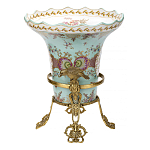 Ваза из голубого фарфора с рисунком птиц и цветов и декоративными элементами Blue Garden варинант исполнения - 2 | Loft Concept в Челябинске