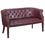 Диван из натуральной кожи на 4-х деревянных ножках из массива бука Chloe Leather Seating vine варинант исполнения - 1 | Loft Concept в Челябинске