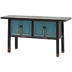 Деревянная консоль в китайском стиле с дверцами голубая Qin Console Table Blue варинант исполнения - 2 | Loft Concept в Челябинске