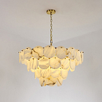 Люстра подвесная четырехъярусная с подвесками в форме дисков Cryptocrystalline Stone варинант исполнения - 5 | Loft Concept в Челябинске