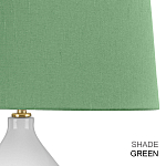 Настольная лампа с белым фигурным основанием на латунном основании и зеленым тканевым конусным абажуром Elstead Lighting варинант исполнения - 6 | Loft Concept в Челябинске
