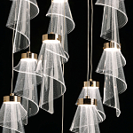 Люстра каскадная с 10-ю прозрачными плафонами Wave Line варинант исполнения - 6 | Loft Concept в Челябинске
