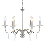 Люстра цвета никель с прозрачными стеклянными подвесками в форме капель Elstead Lighting варинант исполнения - 1 | Loft Concept в Челябинске