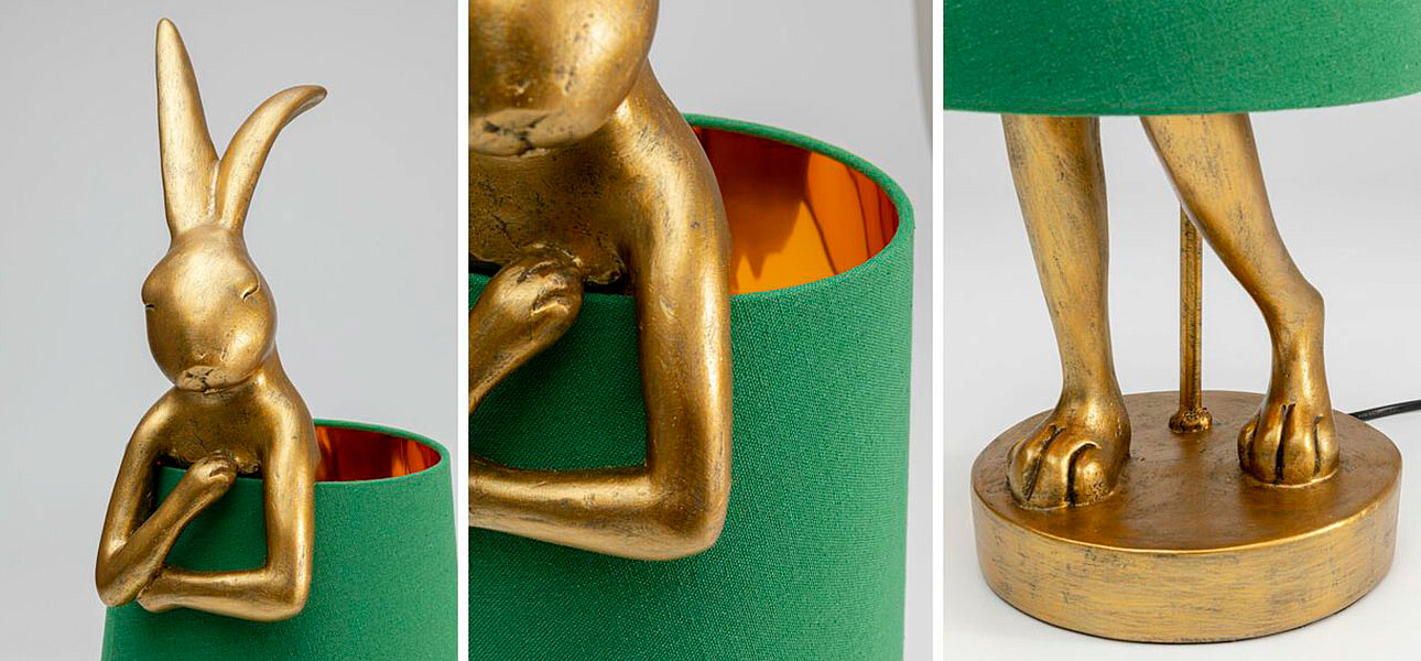 Настольная лампа Golden Hare/ green lampshade Настольная лампа Golden Hare/ green lampshade - Loft-Concept в Челябинске