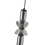 Подвесной светильник из дымчатого стекла цилиндрической формы с чёрным металлическим основанием Hiding secrets варинант исполнения - 3 | Loft Concept в Челябинске