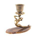 Подсвечник из натурального камня агат светло-коричневый Stone Candlestick варинант исполнения - 2 | Loft Concept в Челябинске