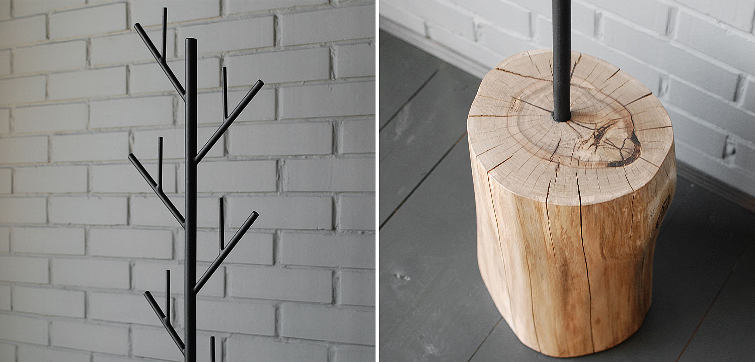 Вешалка Metal Branches and Stump Floor Hanger Black Вешалка Metal Branches and Stump Floor Hanger Black - Loft-Concept в Челябинске