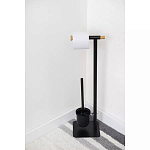Держатель для туалетной бумаги с подвесным ершиком Black Bathroom Accessory варинант исполнения - 5 | Loft Concept в Челябинске