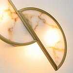 Бра с двумя полукруглыми плафонами из искусственного алебастра в бронзовой оправе Marbella варинант исполнения - 4 | Loft Concept в Челябинске