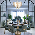 Люстра с многослойным эффектом из овальных элементов из непрозрачного стекла Conformation варинант исполнения - 3 | Loft Concept в Челябинске