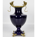 Ваза темно-синего цвета из фарфора с бронзовыми стрекозами Eden Garden porcelain and bronze варинант исполнения - 2 | Loft Concept в Челябинске