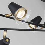 Потолочный светильник с конусообразными плафонами с контрастным сочетанием бронзы и глубоким черным цветом Aurika варинант исполнения - 3 | Loft Concept в Челябинске