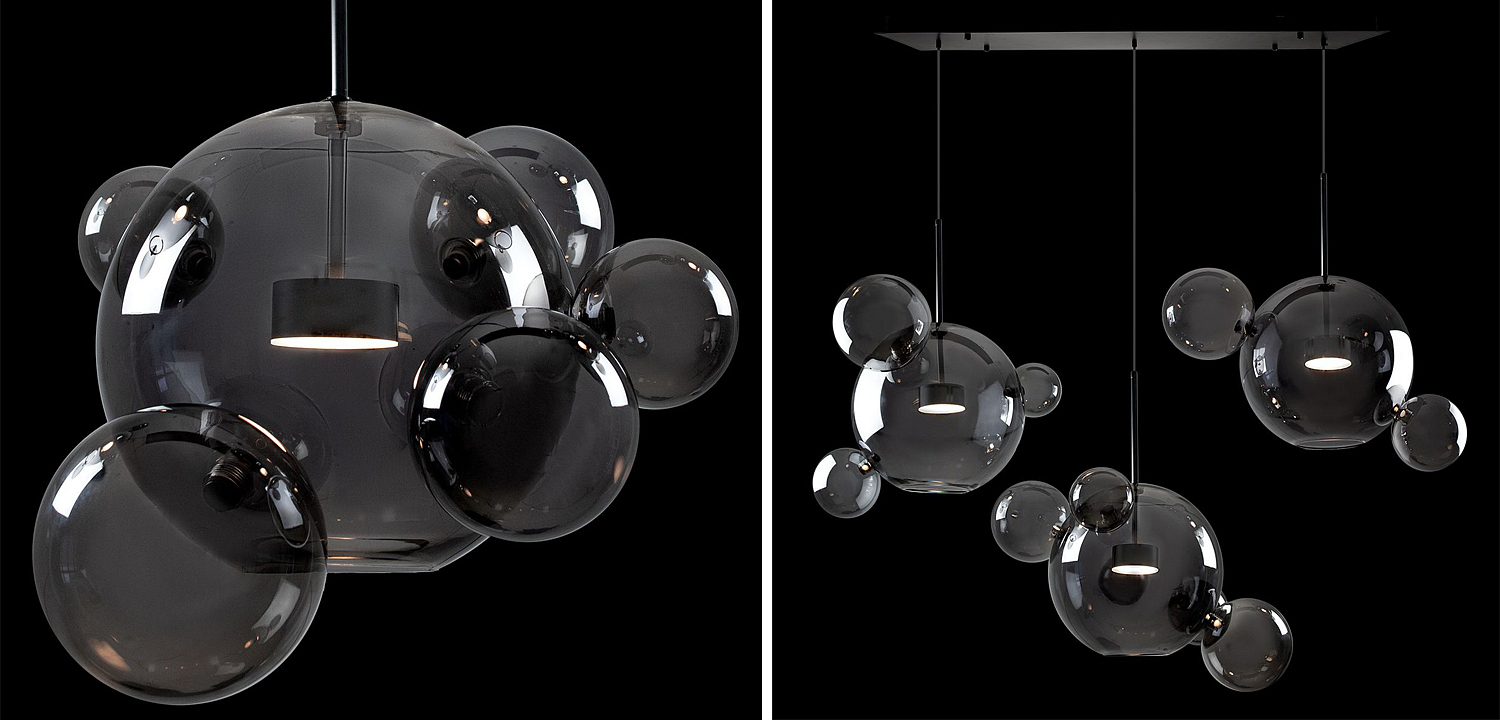 Люстра Giopato & Coombes Linear Chandelier Bubble smoky Люстра Giopato & Coombes Linear Chandelier Bubble smoky - Loft-Concept в Челябинске